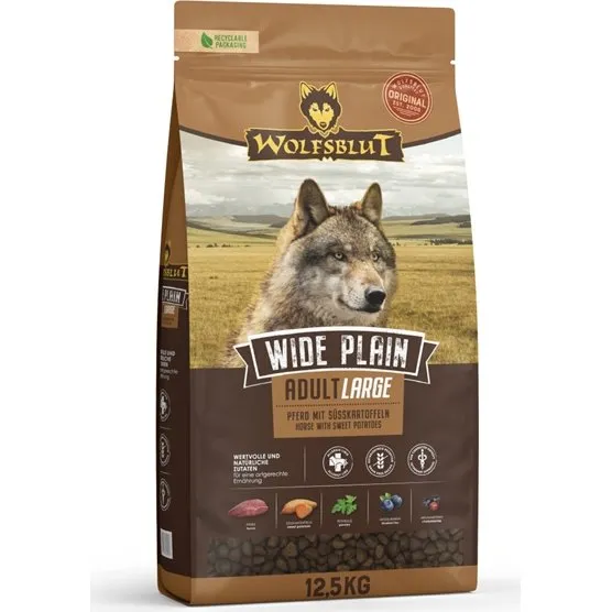 Wolfsblut Wide Plain Large Breed Hest & Sød Kartoffel 12,5 kg