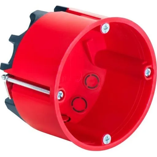 Kaiser brandtæt forfradåse Ø68 mm, D49 mm, rød