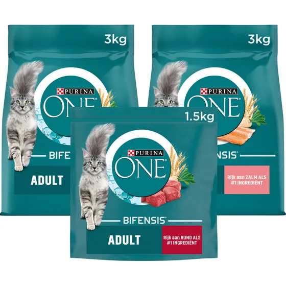 Purina ONE Adult kattefoder (kylling/oksekød/laks)