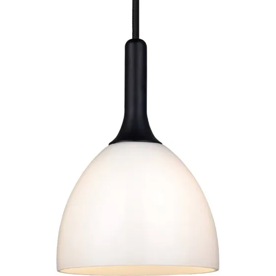 Halo Design BELLEVUE Hængelampe, 14 cm, Opal/Sort Træ