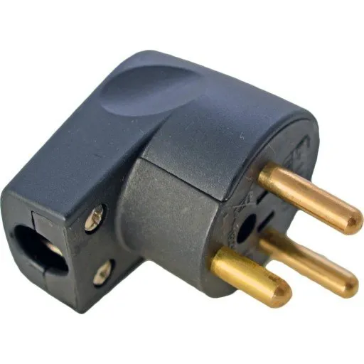 Hager Stikprop med jord, vinkel, sort 13A 250V