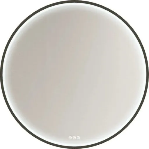 Dansani You Moon spejl med lys, sort, Ø75 cm