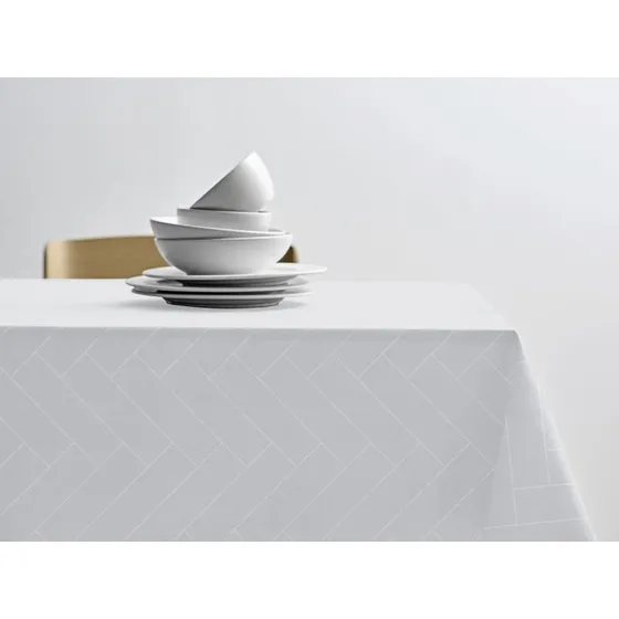 Södahl Tiles Damaskdug 140x270 cm Hvid
