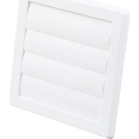 Duka Lamelventil 70/10C, 180x180 mm, hvid, Ø100 mm