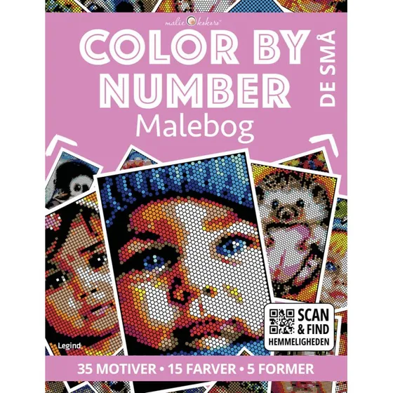 Malebog: Color by number - De små - Hobby - paperback