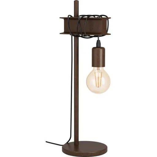 Eglo Townshend 4 bordlampe, rustfarvet med sort ledning