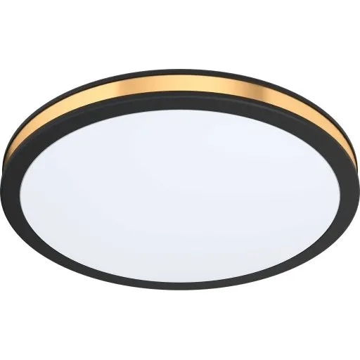 Eglo Pescaito LED-plafond, 28 cm, sort med messing detalje