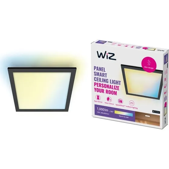 WiZ Panel Ceiling SQ 12W 30x30 cm Sort