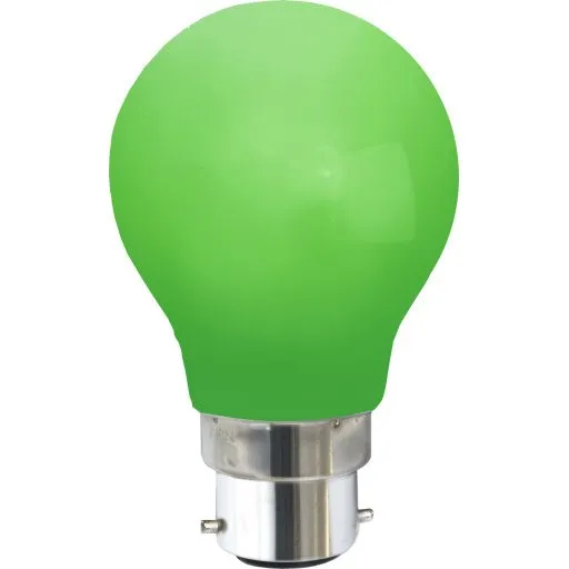 Star Trading Farvet B22 LED-pære, 0,7W, grøn