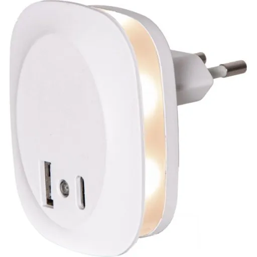 Star Trading Vågelampe med Sensor & USB A/C, Hvid