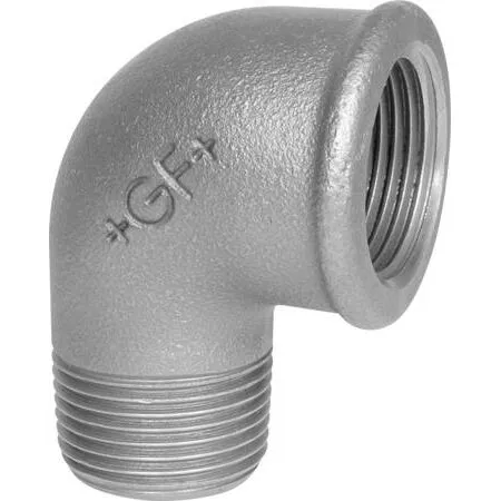 1" Sort vinkel 90° muffe/nippel, varmgalvaniseret