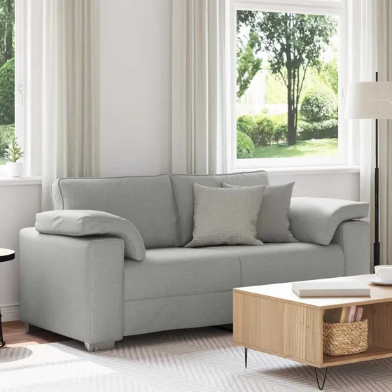 vidaXL Tosæders sofa Skygrå 180 cm Stof