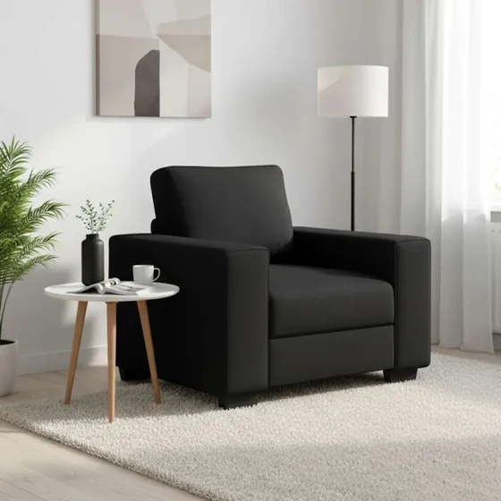 vidaXL Lænestol 100x77x82 cm Sort Stof