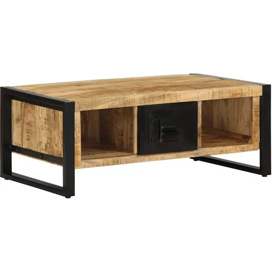 vidaXL Sofabord 90x50x36 cm i massivt ru mangotræ