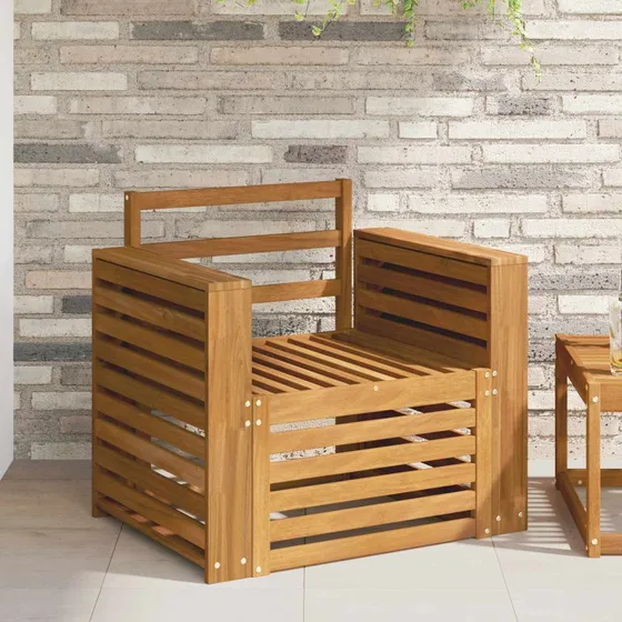 vidaXL Udendørs Sofa i Massivt Akacietræ, Naturfarvet