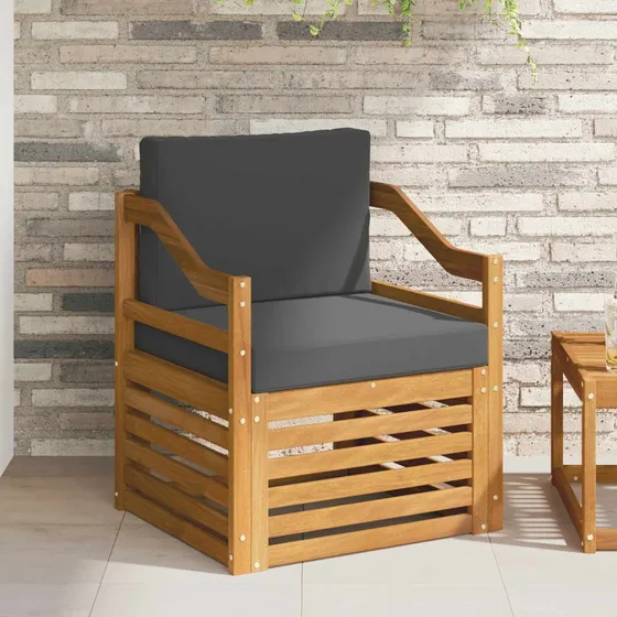 vidaXL Udendørs Sofa Soli Akacietræ & Polyester, Naturfarvet
