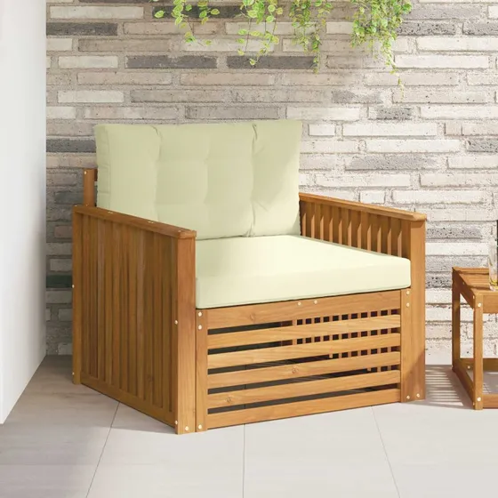 vidaXL Udendørs Sofa Soli Akacietræ 2-Personer Naturlig/Fløde