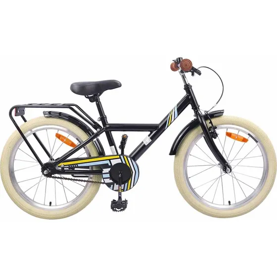 vidaXL Børnecykel 18" til 5-7 år, sort, justerbart styr og sæde