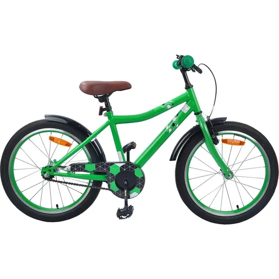 vidaXL Børnecykel 18" Grøn med justerbart styr og sæde