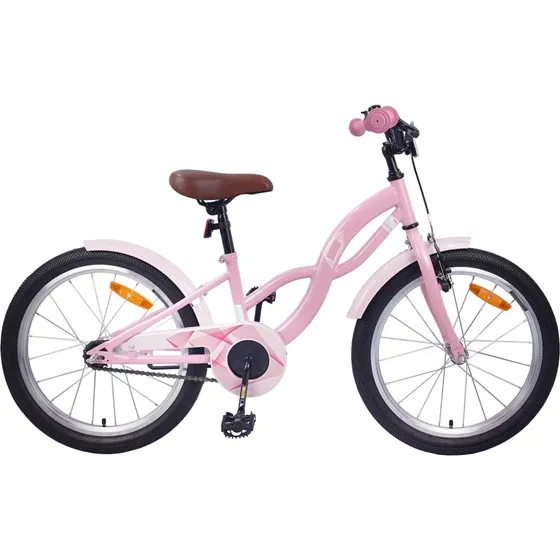 vidaXL Børnecykel 18" lys pink, stålramme