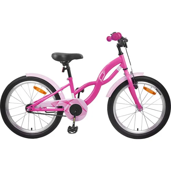 vidaXL Børnecykel 18" Mørk Pink, Justerbar