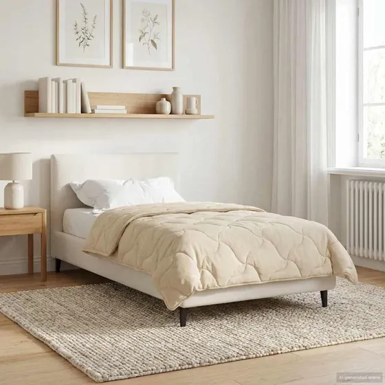 vidaXL Vinterdyne Creme 135 x 220 cm Mikrofiber & Teddy Fleece