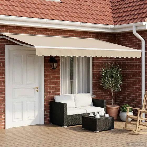 vidaXL Manuel Utrækkelig Markise Beige 4×3 m