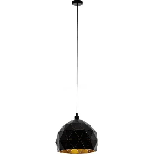 Eglo Roccaforte pendel, sort/guld, Ø30 cm