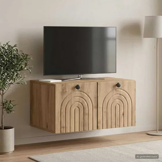 vidaXL Væghængt TV-skab Artisan-eg 59,5 x 41 x 30 cm Konstrueret træ