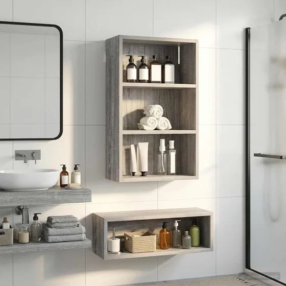 vidaXL Badeværelsesvægskab Grå Sonoma 40 x 16 x 62,5 cm