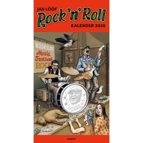 Jan Lööf Rock'n'Roll Kalender 2026 - 50 cm høj, spiralbinding