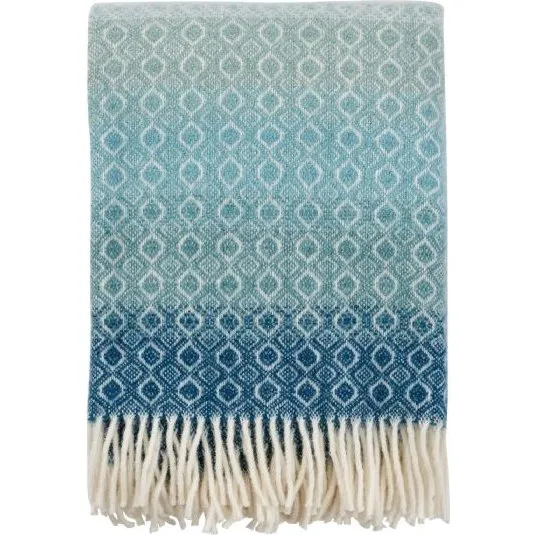 Klippan Uldplaid 130x200 cm Havanna Aqua Multi 100% Lammeuld
