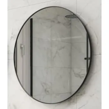 Hefe Gedy Rundt Vægspejl, 60 cm, Sort