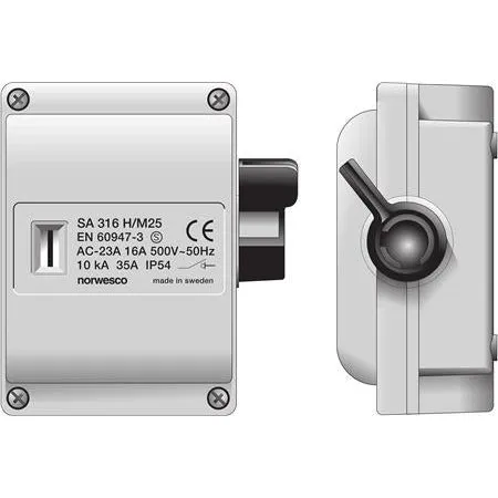 REP.ADSK. 16A H/M25 3P+N+H+J Aflåseligt sort greb