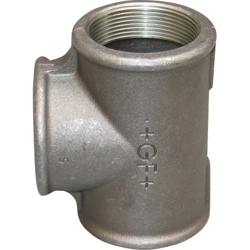 +GF+ Sort tee 1 1/2" - Blødstøbt, til varmeinstallationer