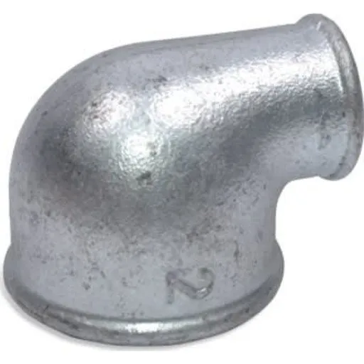 +GF+ Vinkel 90° galvaniseret muffe/muffe 1 1/2" x 1"