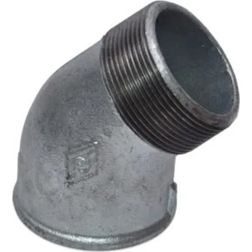 +GF+ Galvaniseret vinkel 45° 1/2" muffe/nippel