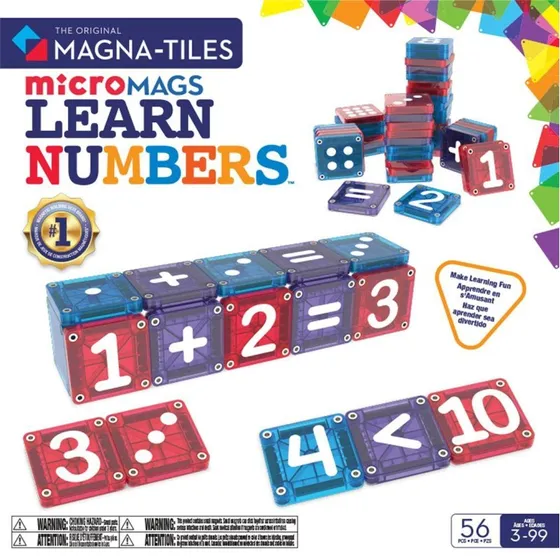 MAGNA-TILES Learn Numbers & Math - 56 microMAGS dele