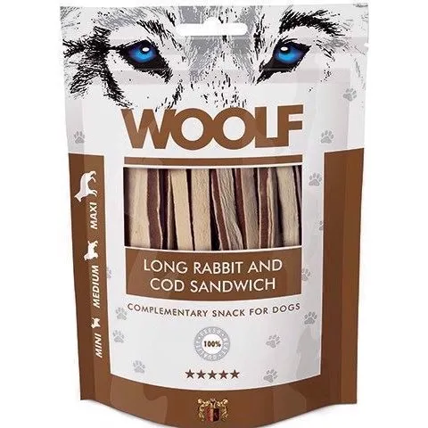 WOOLF Long Rabbit & Cod Sandwich, 100g