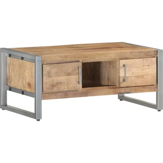 vidaXL sofabord 95x50x40 cm ru mangotræ med jernstel