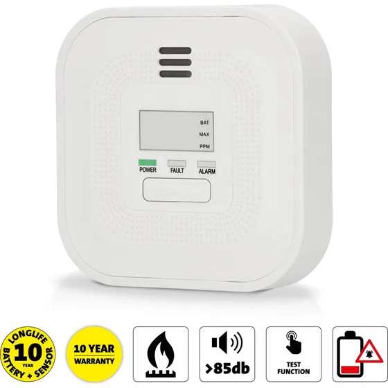 Alecto COA4010 Kuliltealarm med display, 10 års batteri og sensor