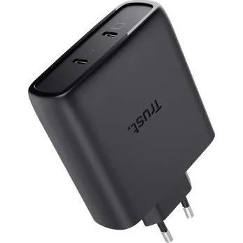 Trust Maxo 100W 2-port USBC GaN vægoplader - sort