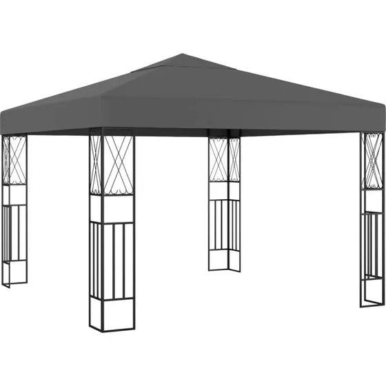 vidaXL Pavillon 3x3 m Stof Antracitgrå