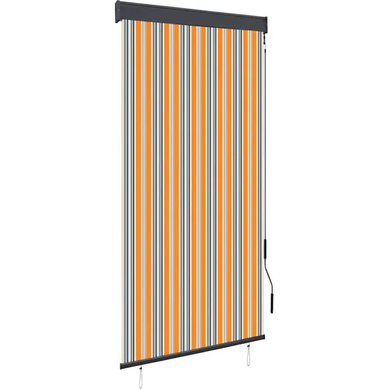 vidaXL Udendørs Rullegardin 100x250 cm Gul og Blå, Håndsving