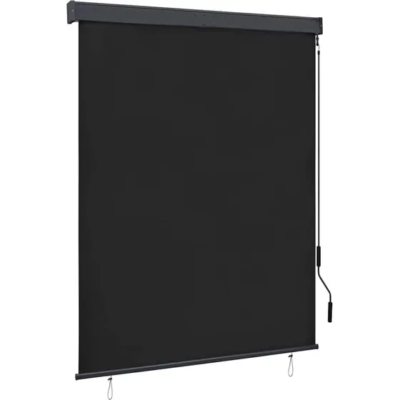 vidaXL Udendørs Rullegardin 140x250 cm Antracitgrå med Håndsving