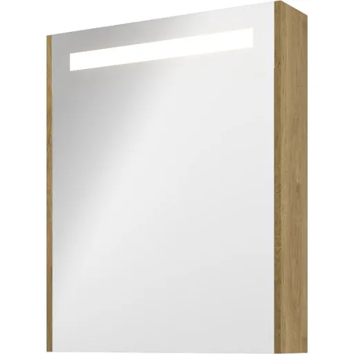 Sanibell Proline Spejlskab med LED, 60x74 cm, Lamineret Træ
