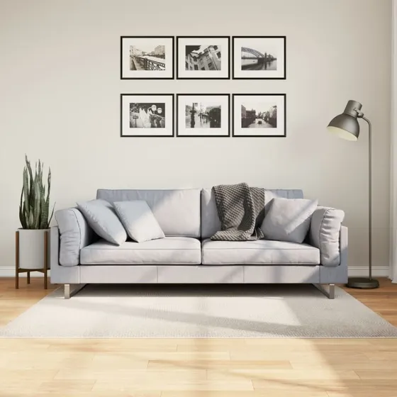 vidaXL IZA Gulvtæppe 120x170 cm Creme, Kort Luv, Skandinavisk Look