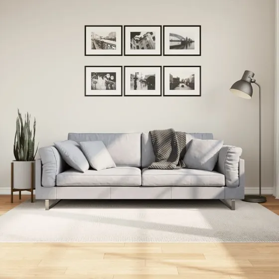 vidaXL IZA Gulvtæppe 140x200 cm Creme, Kort Luv, Skandinavisk Look