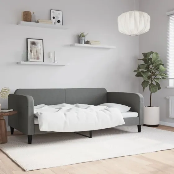 vidaXL Daybed 100x190 cm mørkegrå stof