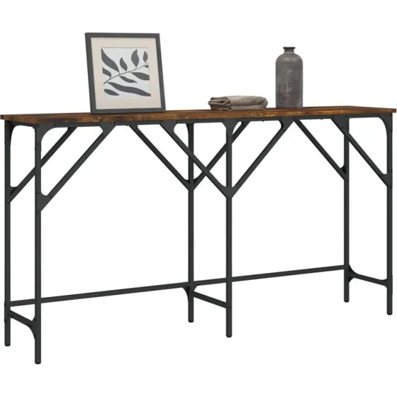 Etræs Konstrueret Træ Konsolbord 140x29x75 cm, Sort